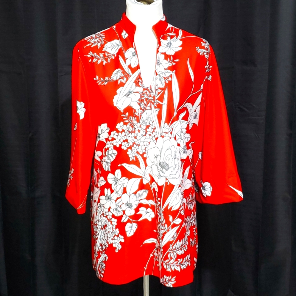 Vintage Polyester print tunic blouse